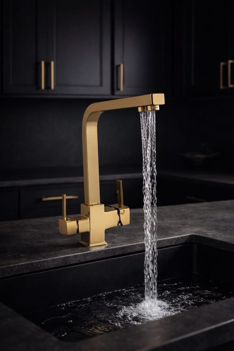 Gold Lüx Kare Çift Perlatörlü Arıtma Bataryası Ağır Gövde