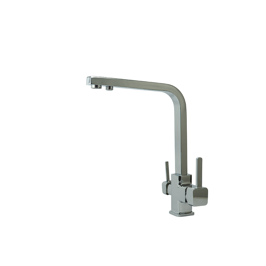 Krom Kare Lüx Çift Perlatörlü Arıtma Bataryası Ağır Gövde