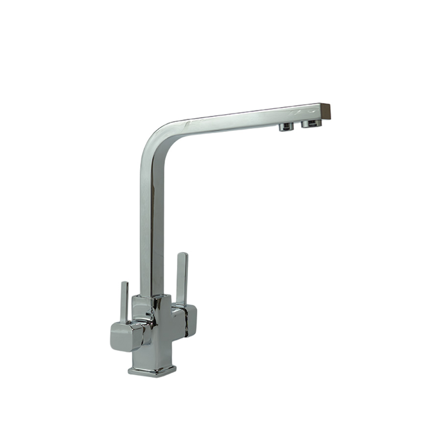 Krom Kare Lüx Çift Perlatörlü Arıtma Bataryası Ağır Gövde