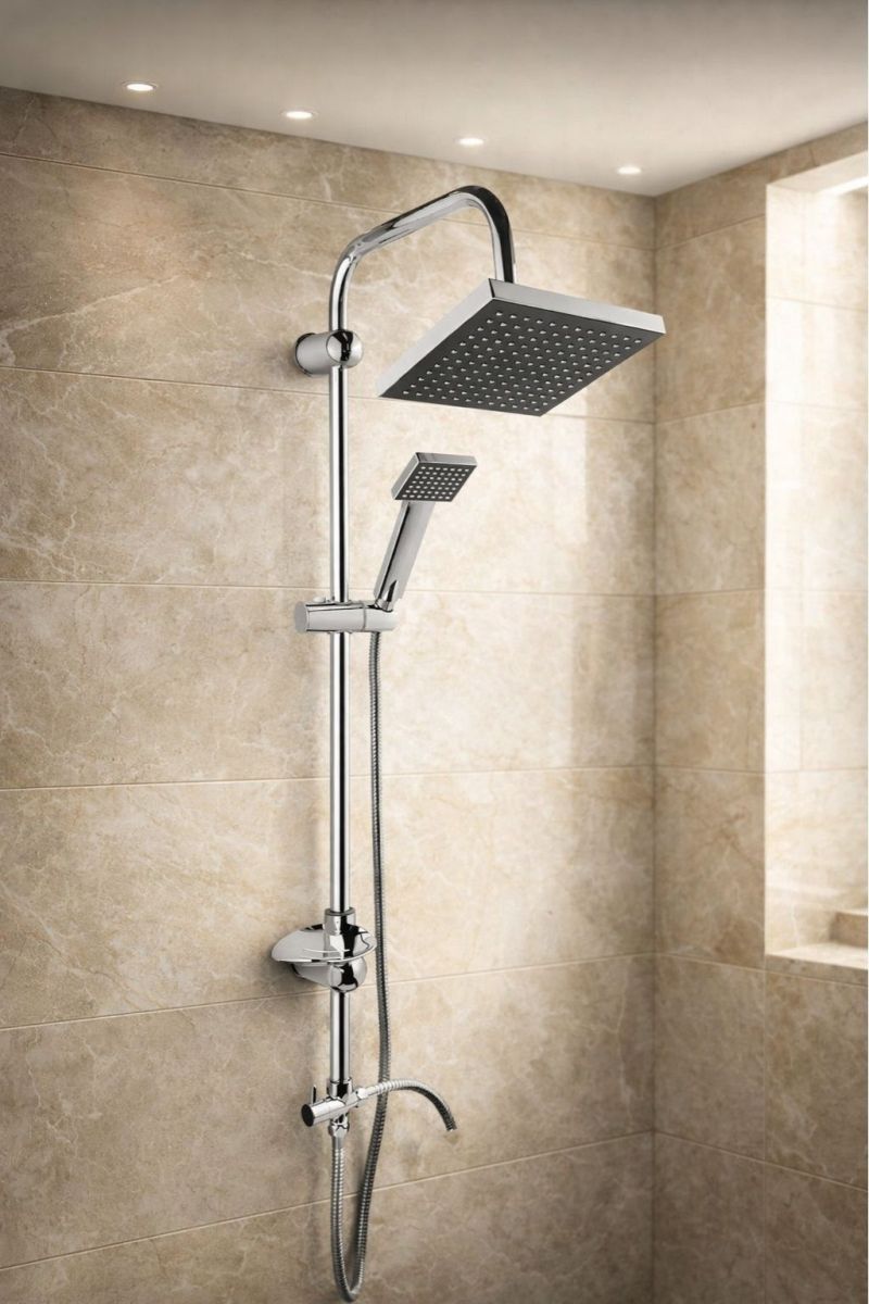 Siyah Krom Robot Duş Seti