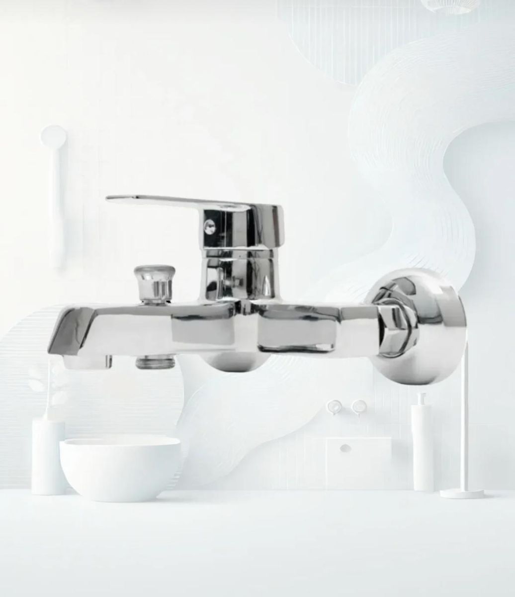 Krom Kare Lüx Ağır Gövde Banyo Bataryası