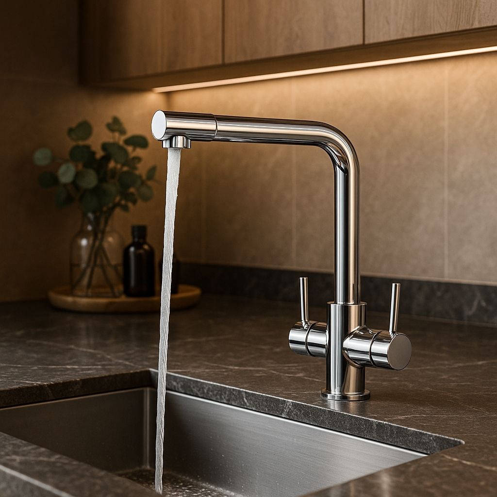 Krom Lüx Çift Perlatörlü Arıtma Bataryası