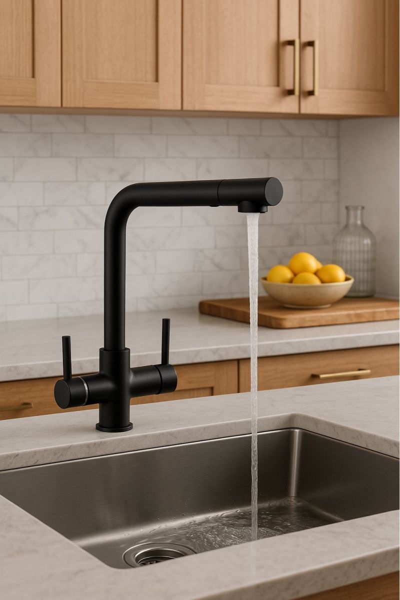 Siyah Lüx Çift Perlatörlü Arıtma Bataryası