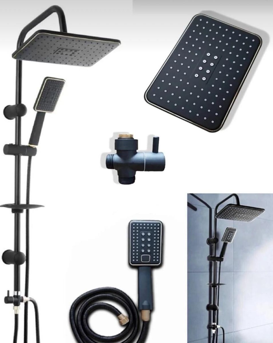 Siyah Lüx Robot Duş Seti
