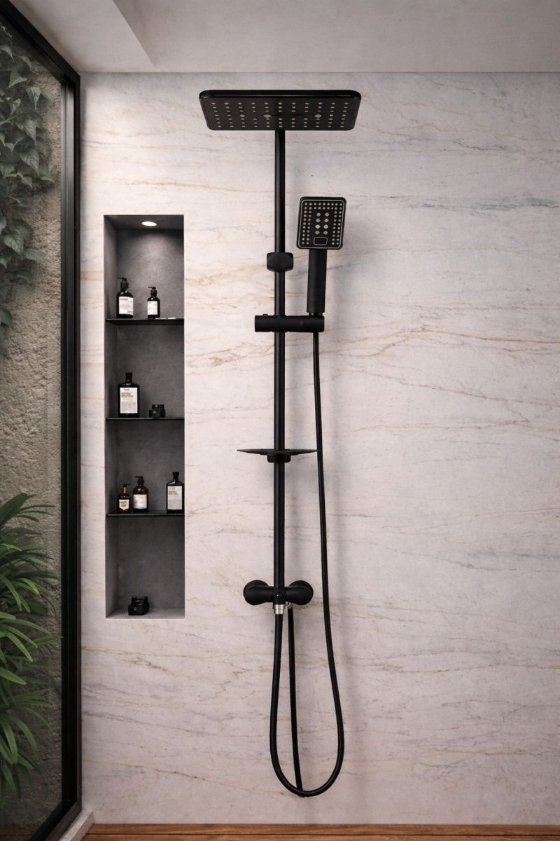 Siyah Lüx Robot Duş Seti