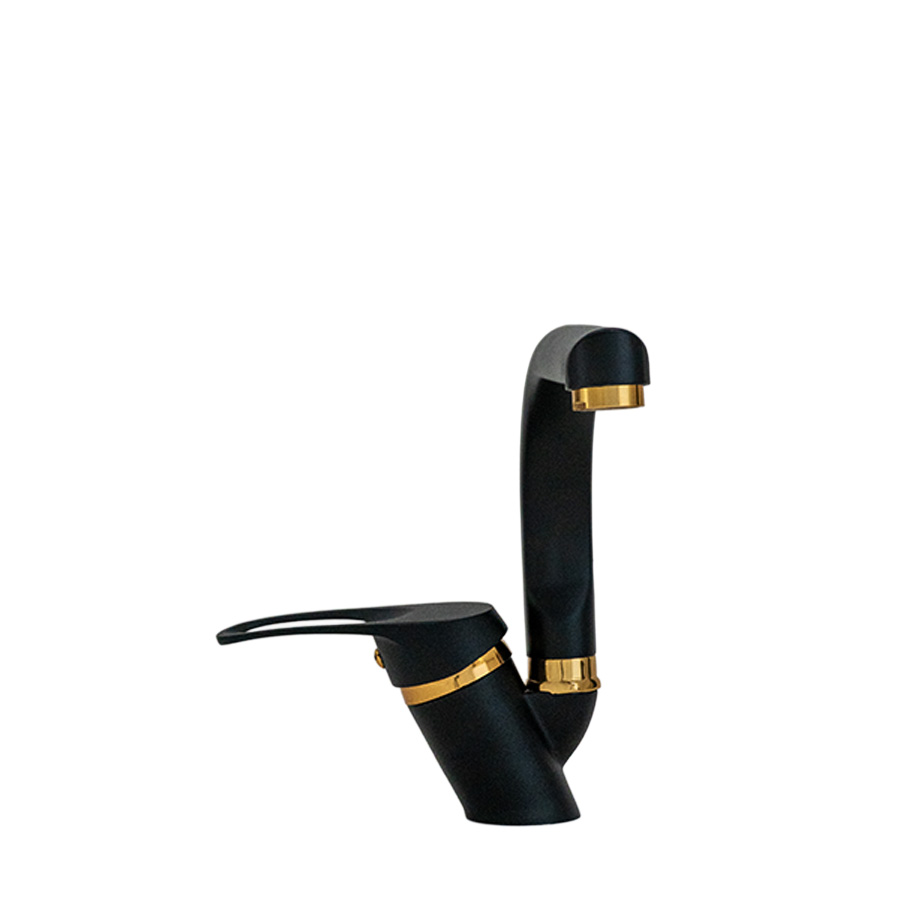 Siyah Gold Mutfak-Lavabo Bataryası Balıksırtı Borulu