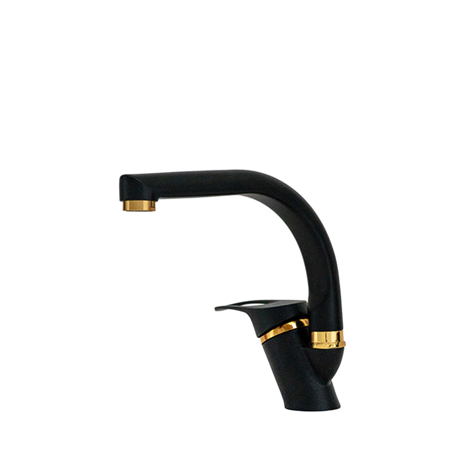 Siyah Gold Mutfak-Lavabo Bataryası Balıksırtı Borulu