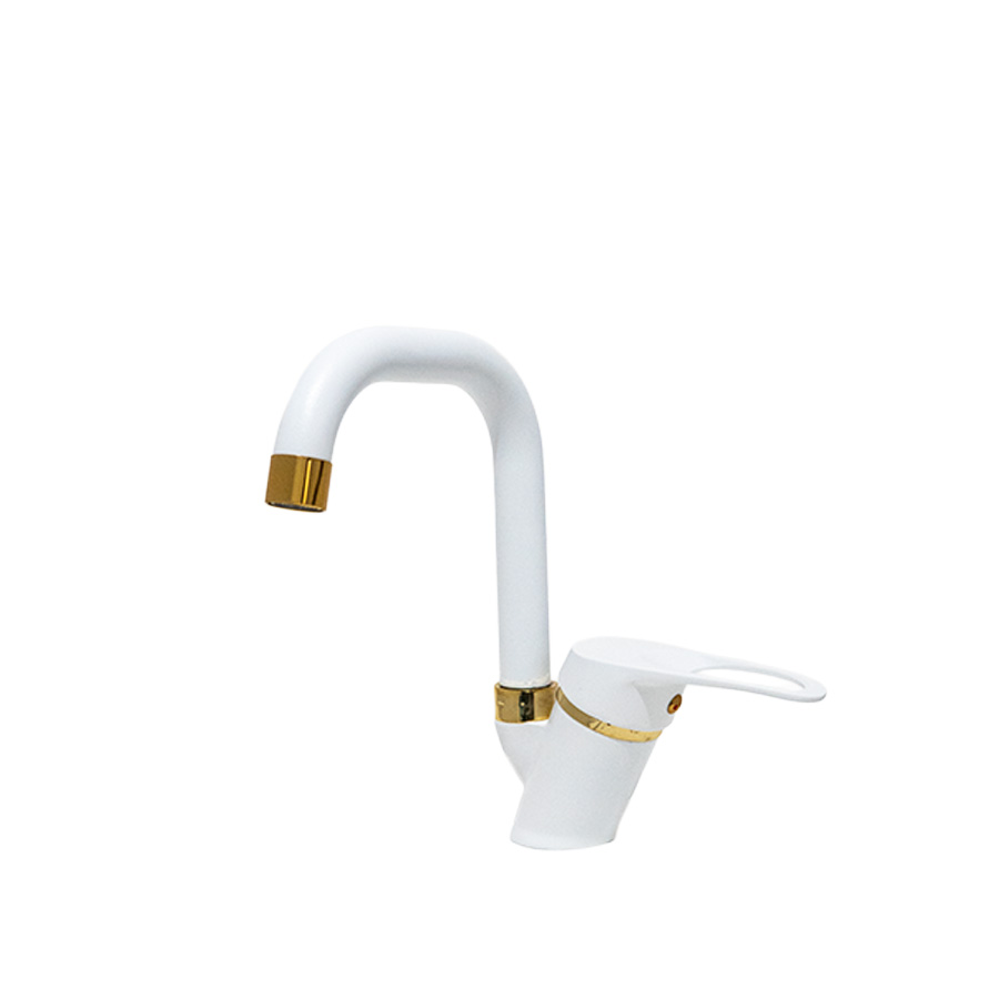 Beyaz Gold Mutfak-Lavabo Bataryası Köşe Borulu