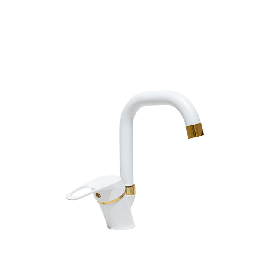 Beyaz Gold Mutfak-Lavabo Bataryası Köşe Borulu